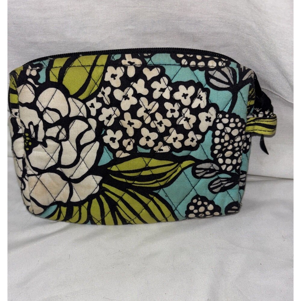 Vera Bradley Small Cosmetic Bag In Island Blooms Zip Top Floral Travel Dorm